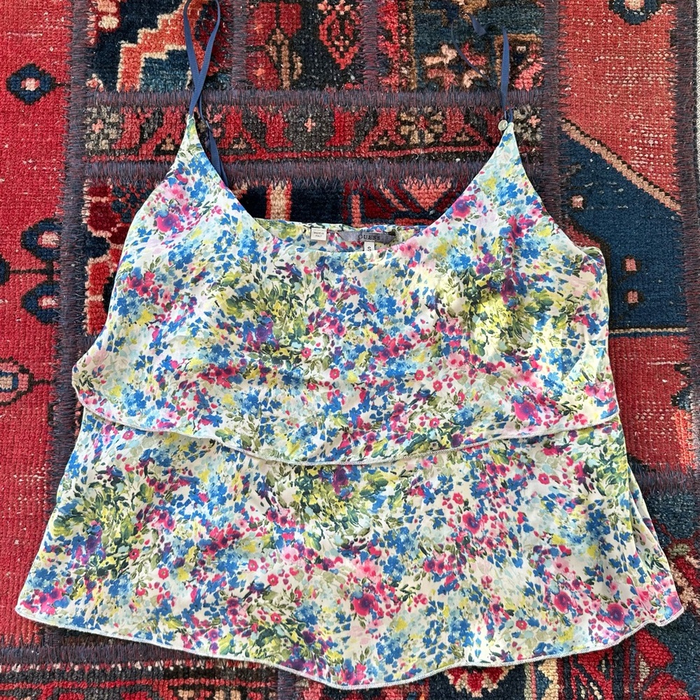 Guess Made in Italy Floral Silk-Like Top